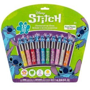 Disney Stitch 10 Piece Plant Based Lip Gloss, Girls Party Favors, First Makeup